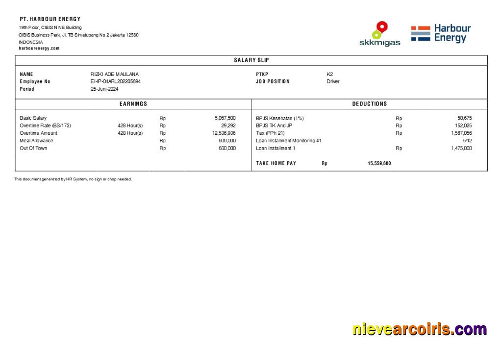 Harbour Energy salary slip 3